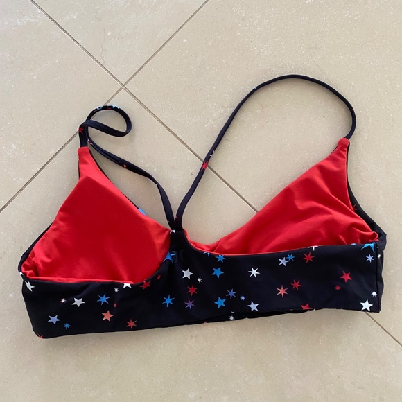 Hurley Cosmic Star Swim Bikini High Waist Bottom Racerback Top Size L - Picture 6 of 8